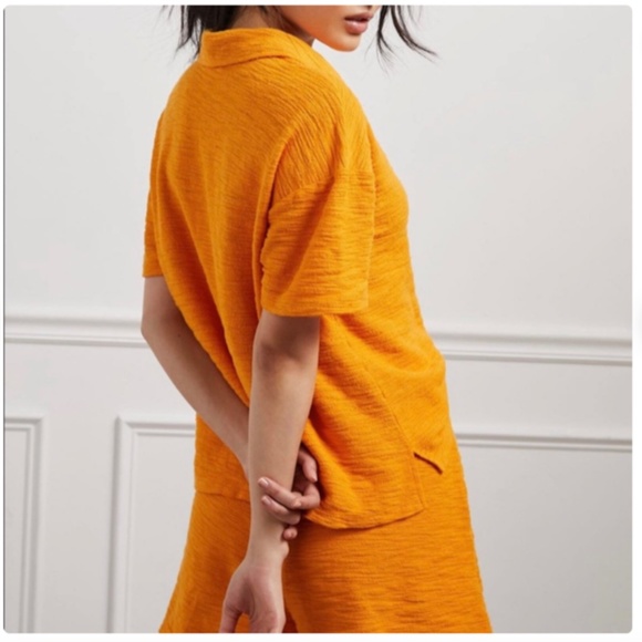 Anthropologie T.LA Comfy Polo Lounge Set Orange Size S - Picture 3 of 5